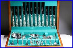 Vintage Canteen of Kings Pattern Silver Plated 50 Pieces Cutlery AD1