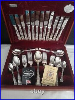Vintage Cased Cooper Ludlam of Sheffield 44 Piece Cutlery Silver Coated Steel