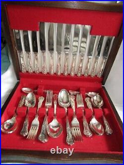 Vintage Cased John Mason of Sheffield 45 Piece EPNS Canteen of Cutlery In VGC