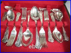 Vintage Cased John Mason of Sheffield 45 Piece EPNS Canteen of Cutlery In VGC