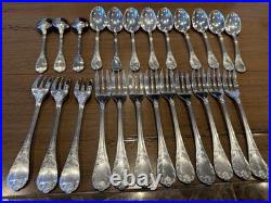 Vintage Christofle Silver Plated Marly Dessert Service Set for 12 24 pieces