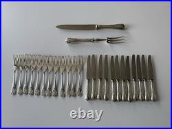 Vintage Christofle Silver Plated Marly Dinner Cutlery Set For 12 26 Pieces