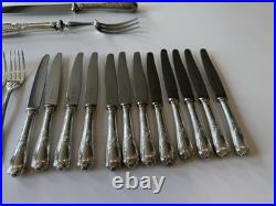 Vintage Christofle Silver Plated Marly Dinner Cutlery Set For 12 26 Pieces