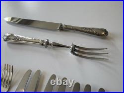 Vintage Christofle Silver Plated Marly Dinner Cutlery Set For 12 26 Pieces