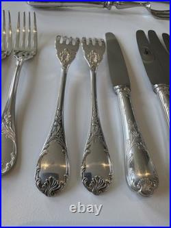 Vintage Christofle Silver Plated Marly Dinner Cutlery Set For 12 26 Pieces
