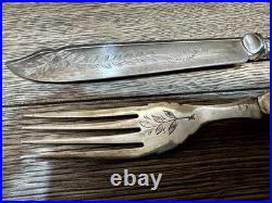Vintage EPSSS Silver Plated Knives & Forks Fish Cutlery Set with Box (24-Piece)