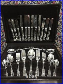 Vintage ESPN A1 Sheffield Silver Plate 44 Piece Cutlery Osbourne Kings Design A