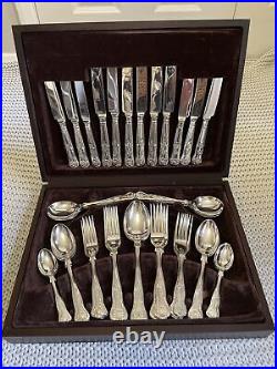Vintage ESPN A1 Sheffield Silver Plate 44 Piece Cutlery Osbourne Kings Design B