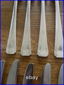 Vintage Elkington Art Deco Silver Plate Cutlery 42 Pieces Knives Spoons Forks Vintage Elkington Art Deco Silver Plate Cutlery 42 Pieces Knives Spoons Forks