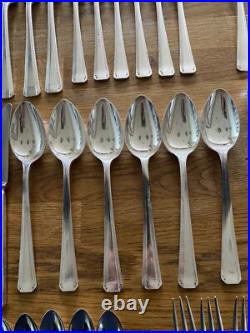 Vintage Elkington Art Deco Silver Plate Cutlery 42 Pieces Knives Spoons Forks Vintage Elkington Art Deco Silver Plate Cutlery 42 Pieces Knives Spoons Forks