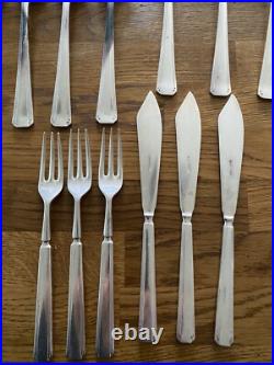 Vintage Elkington Art Deco Silver Plate Cutlery 42 Pieces Knives Spoons Forks Vintage Elkington Art Deco Silver Plate Cutlery 42 Pieces Knives Spoons Forks