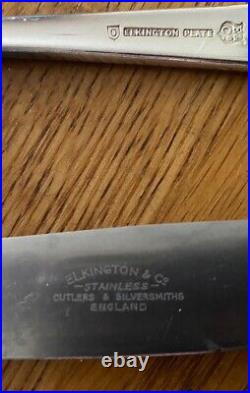 Vintage Elkington Art Deco Silver Plate Cutlery 42 Pieces Knives Spoons Forks Vintage Elkington Art Deco Silver Plate Cutlery 42 Pieces Knives Spoons Forks