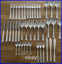 Vintage Elkington Art Deco Silver Plate Cutlery 42 Pieces Knives Spoons Forks Vintage Elkington Art Deco Silver Plate Cutlery 42 Pieces Knives Spoons Forks