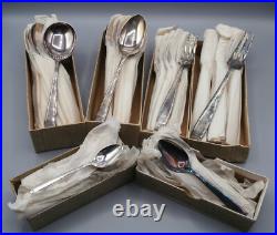 Vintage Elkington Silver Plate Rochester Pattern Spoons & Forks 42 Pieces NOS
