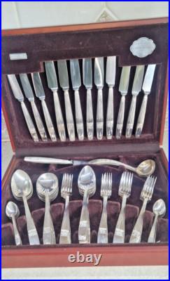 Vintage Elkington Silver Plated Westminster Patterns Canteen Of Cutlery 49 Piece