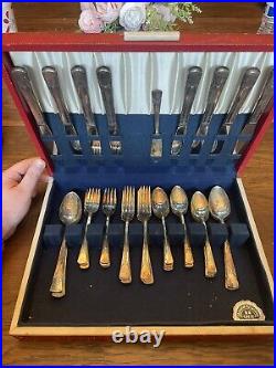 Vintage Embassy Silver Plate Set 49 Pieces Tarnish Resisting Chest