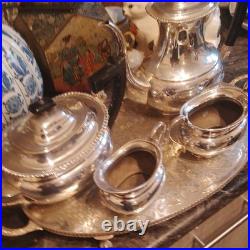 Vintage English E. P. N. S Silver 5 Piece Tea & Coffee Set. Stunning