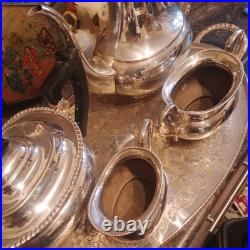 Vintage English E. P. N. S Silver 5 Piece Tea & Coffee Set. Stunning