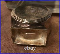 Vintage Escapade Paris MCM French Art Deco 3 Piece Silver Plate Set with Tray