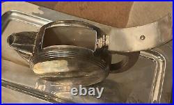Vintage Escapade Paris MCM French Art Deco 3 Piece Silver Plate Set with Tray