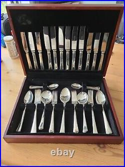Vintage Francis Greaves & Sons Silver plated 44 Piece Canteen Of Cutlery