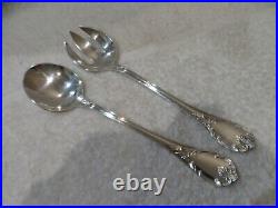 Vintage French silver-plated 2p salad serving set Christofle Marly 24,4cm
