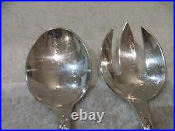 Vintage French silver-plated 2p salad serving set Christofle Marly 24,4cm