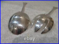 Vintage French silver-plated 2p salad serving set Christofle Marly 24,4cm