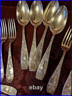 Vintage GORHAM 25 Pc Royal Silver plate Continental 21 Forks 4 Serving Spoons