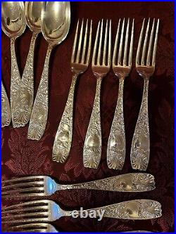 Vintage GORHAM 25 Pc Royal Silver plate Continental 21 Forks 4 Serving Spoons