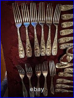 Vintage GORHAM 25 Pc Royal Silver plate Continental 21 Forks 4 Serving Spoons