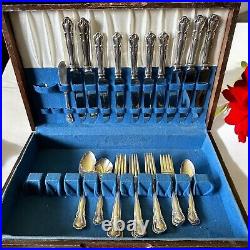 Vintage Haddon Pattern 33 piece Silver-plate Flatware Set