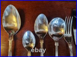 Vintage Housley International Silver Plated 44 Piece Kings Pattern Canteen