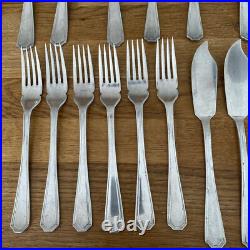 Vintage Insignia Plate 71 Pieces Grecian Silver Plated Cutlery in Wooden Canteen
