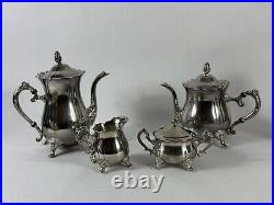 Vintage International Silver Co. 4 Piece Silver Plate Coffee and Tea Set