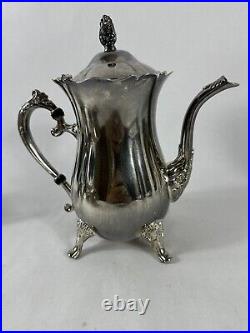 Vintage International Silver Co. 4 Piece Silver Plate Coffee and Tea Set