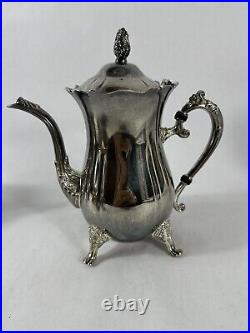 Vintage International Silver Co. 4 Piece Silver Plate Coffee and Tea Set