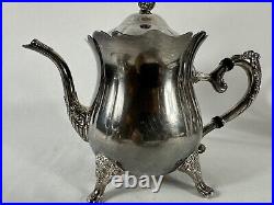 Vintage International Silver Co. 4 Piece Silver Plate Coffee and Tea Set