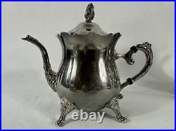 Vintage International Silver Co. 4 Piece Silver Plate Coffee and Tea Set