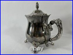 Vintage International Silver Co. 4 Piece Silver Plate Coffee and Tea Set