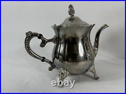 Vintage International Silver Co. 4 Piece Silver Plate Coffee and Tea Set