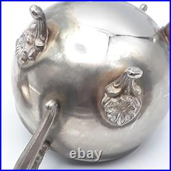 Vintage Leonard 4 Piece Silver plate Teapot Sugar Creamer Oval Serving Tray Set