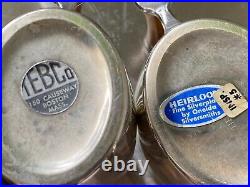 Vintage MCM Oneida 4-Piece Silver Plate Tea Coffee Service Trophy Wood Handles