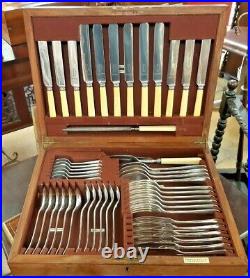 Vintage Maple & Co Canteen of Silver Plate Cutlery 54 Pieces