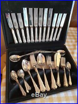 Vintage Mappin & Webb Dubarry Canteen Of Cutlery 62 Pieces Dust cloth EPNS A1