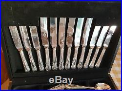Vintage Mappin & Webb Dubarry Canteen Of Cutlery 62 Pieces Dust cloth EPNS A1