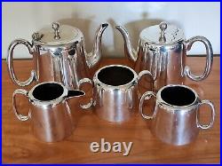 Vintage Mid-Century Silver Plate 5 Piece Tea/Coffee Set