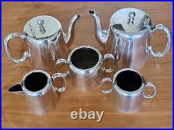 Vintage Mid-Century Silver Plate 5 Piece Tea/Coffee Set