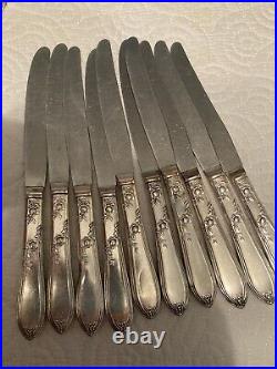 Vintage New England Silver Plate 53 Piece Flatware Set in Rosemary Pattern