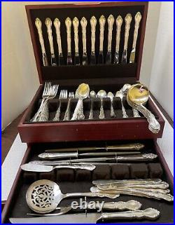 Vintage Nobility plate silverware Set of 110 Pieces Service For 12 With Case